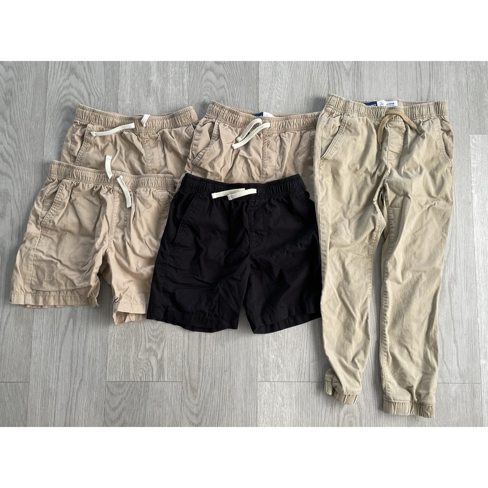 Lot of 5 Old Navy Boy's 4 Shorts & 1 Pants Khaki & Black in Size Large